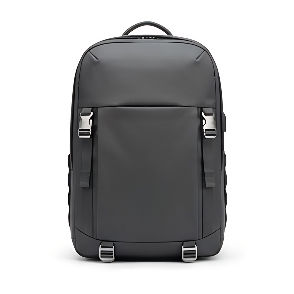 Waterproof Large-Capacity Minimalist Backpack with Vibrant Orange Interior, Detachable Accessory Pouches Included, Perfect for Business  Travel
