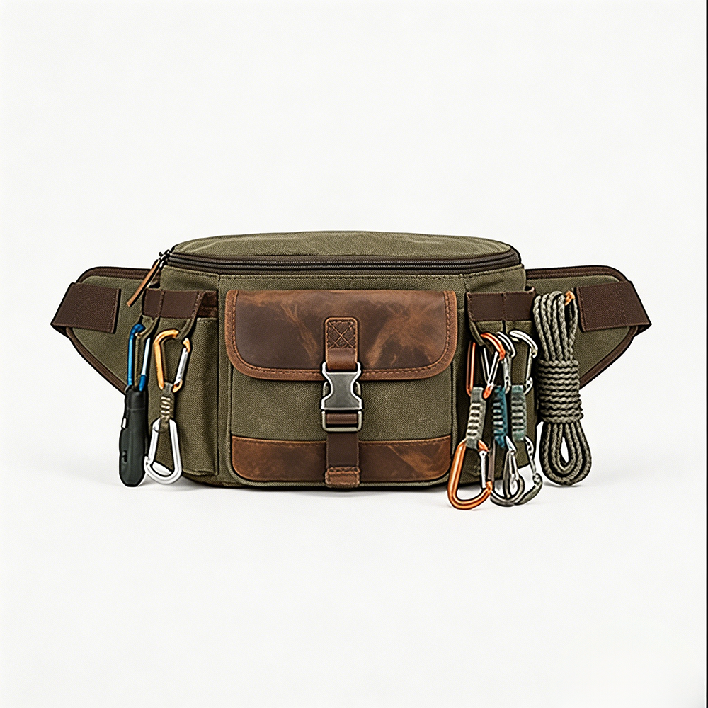 Wilderness Survival Adventure Lumbar Bag  Large Capacity Motorcycle Riding Pack, Multi-Pocket Tactical Hip Pouch for Men