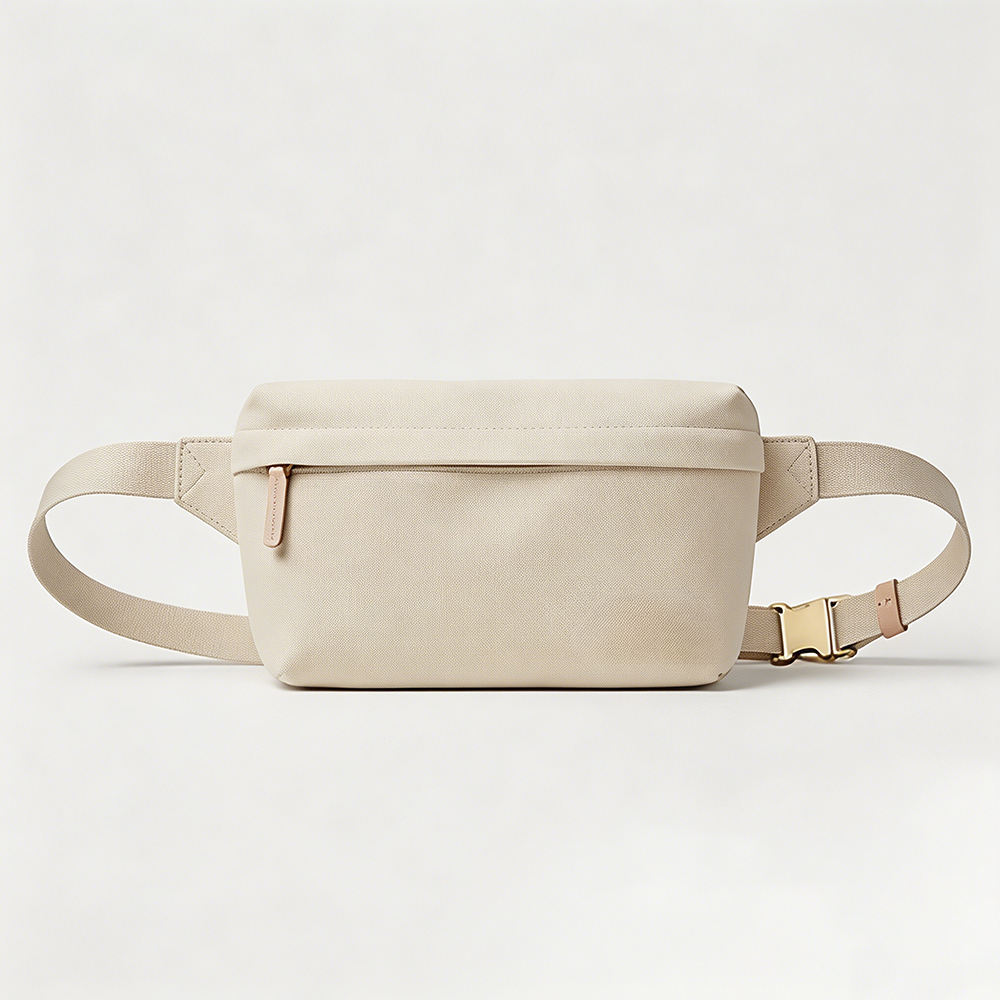 Urban Citywalk Daily Utility Pouch Premium Canvas Waist Pack with Brass Buckle, Unisex Aesthetic Small Travel Bag