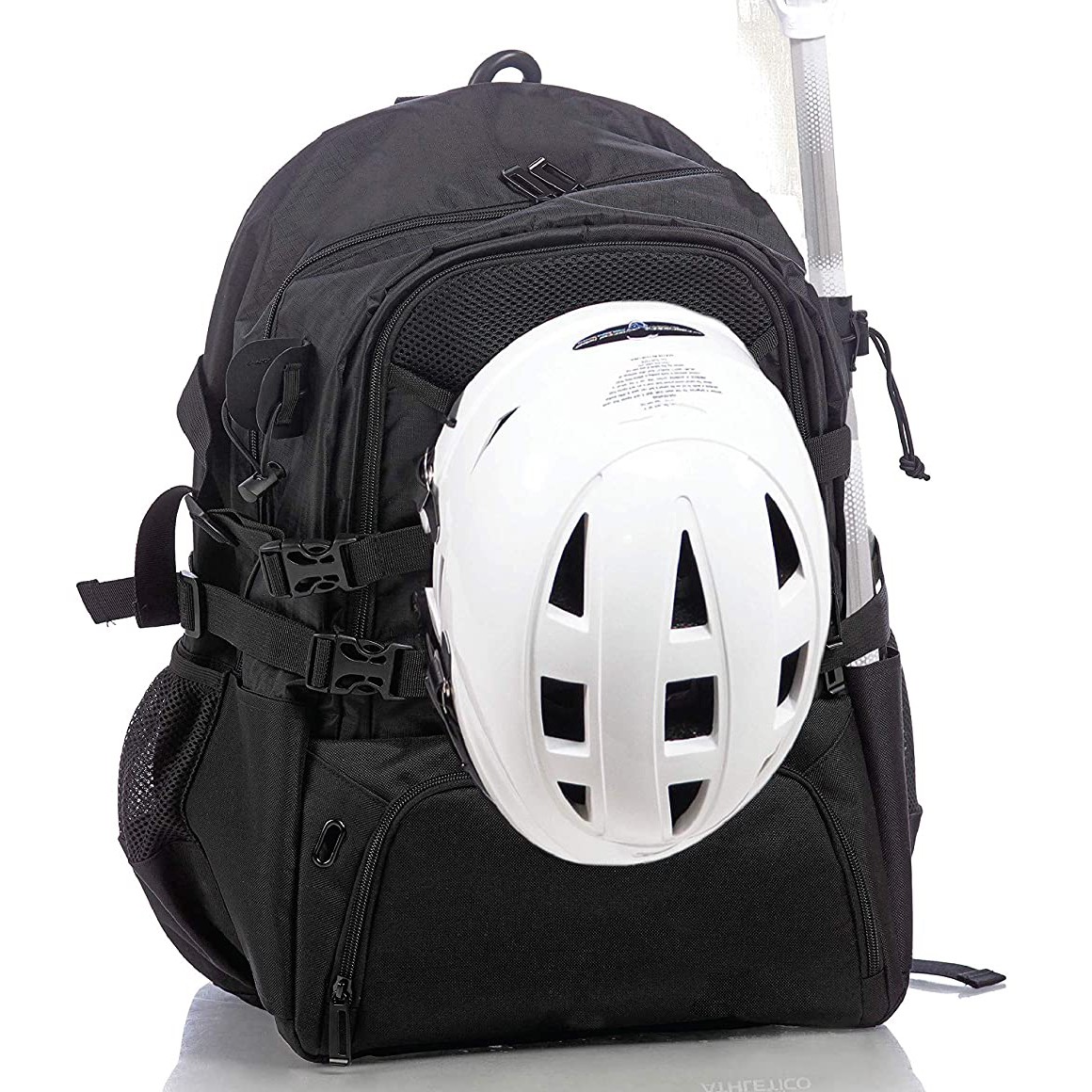 Stylish Large Ice Hockey Lacrosse Backpack With Wet Dry Skate Helmet Pocket For Senior Goalkeeper Pro Player Tool
