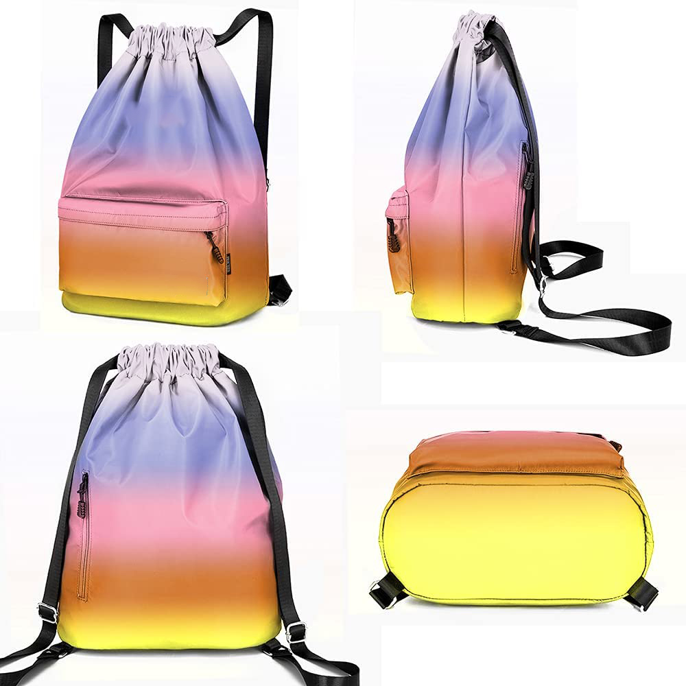 Bonita OEM/ODM Wholesale High Quality Gradient Color New Arrival Nylon Waterproof Drawstring Backpack Gym Drawstring Bag