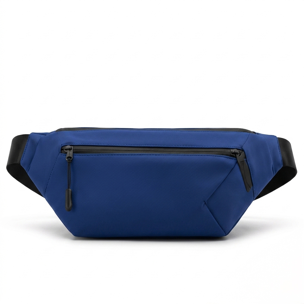 Waist Bag Royal Blue Water Resistant Nylon Urban Sling Chest Pack with Multi Pocket Organizer for Travel B2B Wholesale