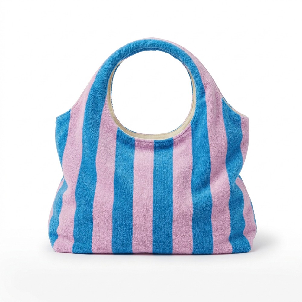 Shopping Bag Striped Terry Cloth Beach Summer Wholesale