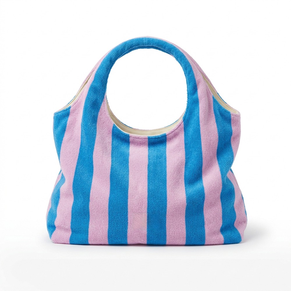 Shopping Bag Striped Terry Cloth Beach Summer Wholesale