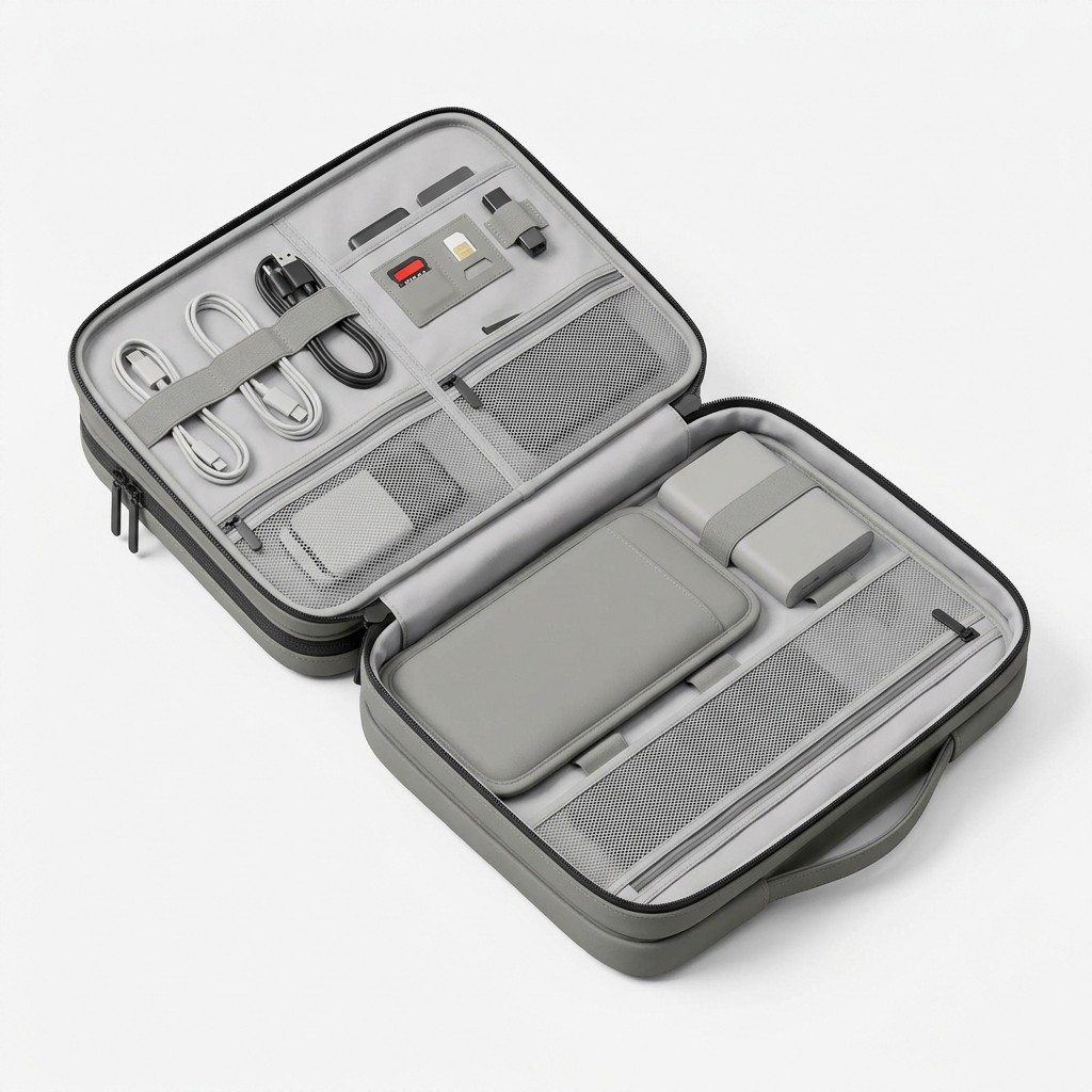 Organizer Bag Waterproof PU Leather Cable Electronics Travel Business Wholesale