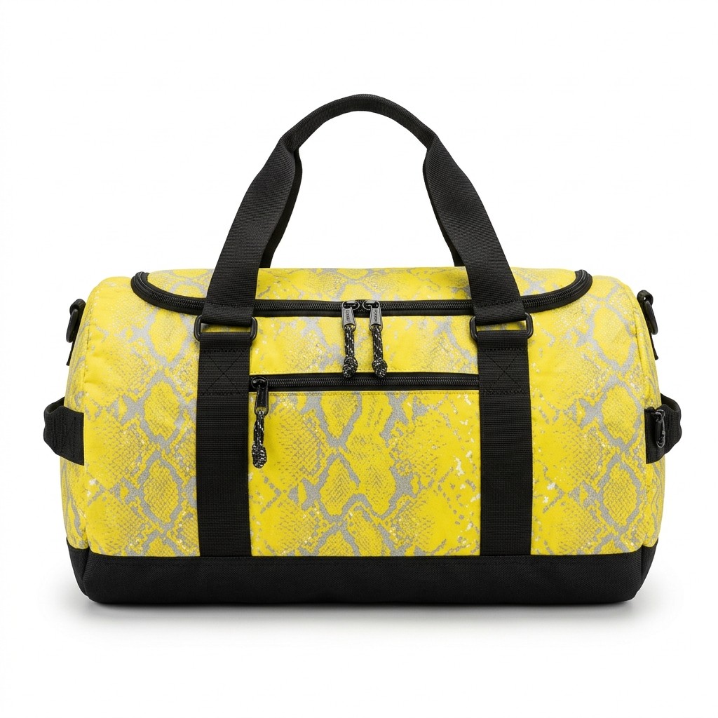 Sports Bag Waterproof Oxford Yellow Snake Print Fitness Women B2B