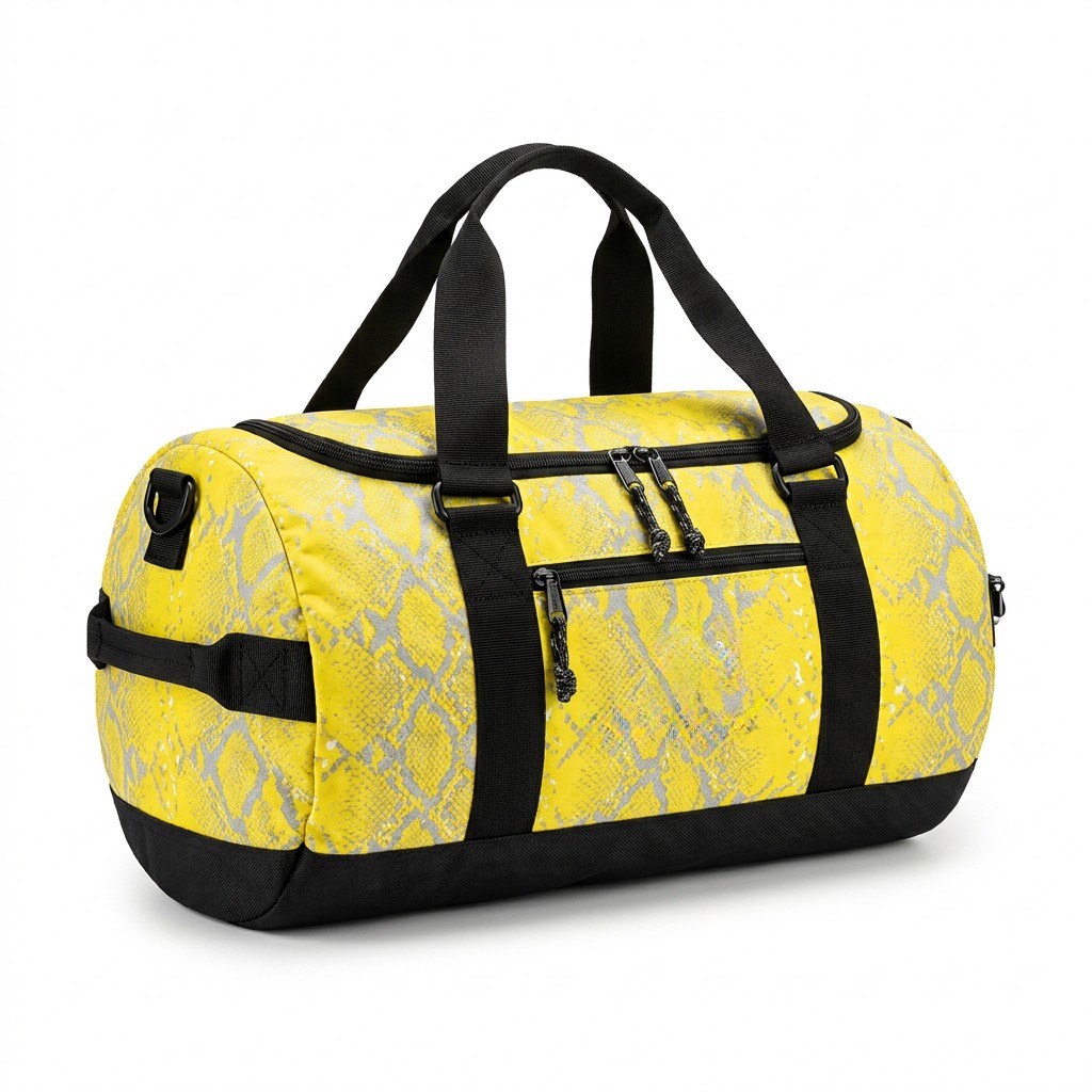 Sports Bag Waterproof Oxford Yellow Snake Print Fitness Women B2B