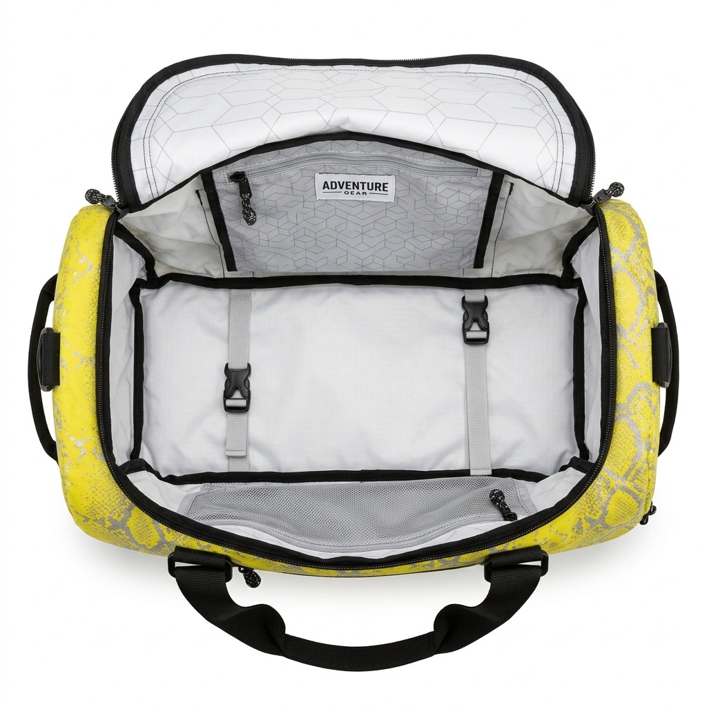 Sports Bag Waterproof Oxford Yellow Snake Print Fitness Women B2B