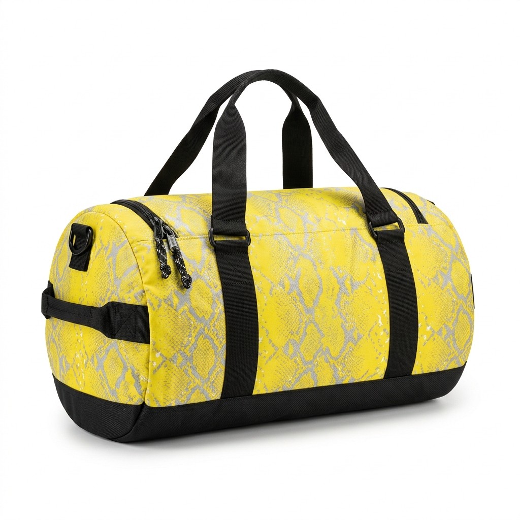 Sports Bag Waterproof Oxford Yellow Snake Print Fitness Women B2B