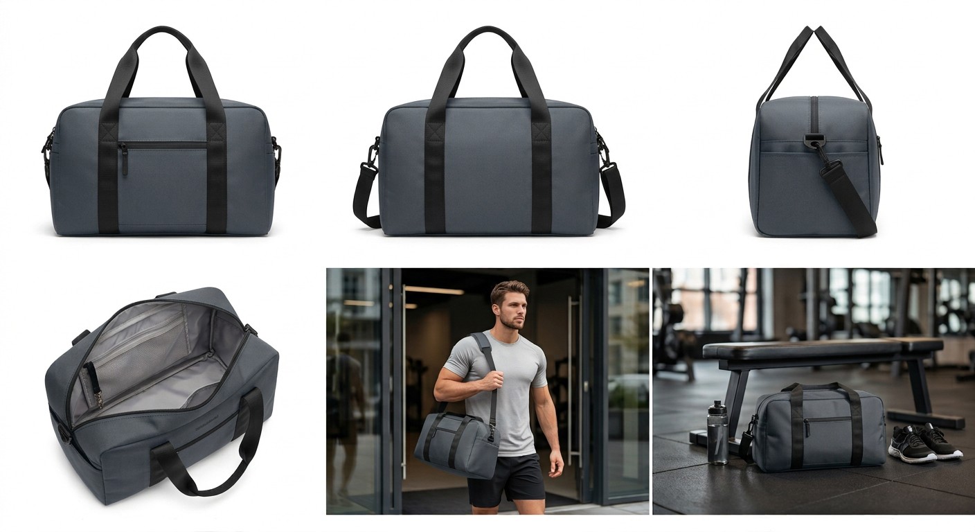 Sports Bag Waterproof Oxford Dark Grey Fitness Men B2B product detail