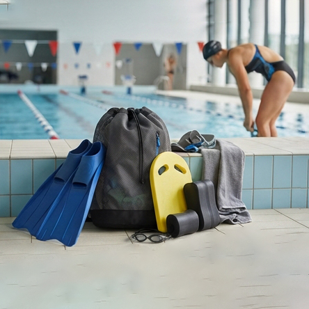 Swimming Bag Heavy Duty Mesh Dark Grey Pool Swimmers B2B