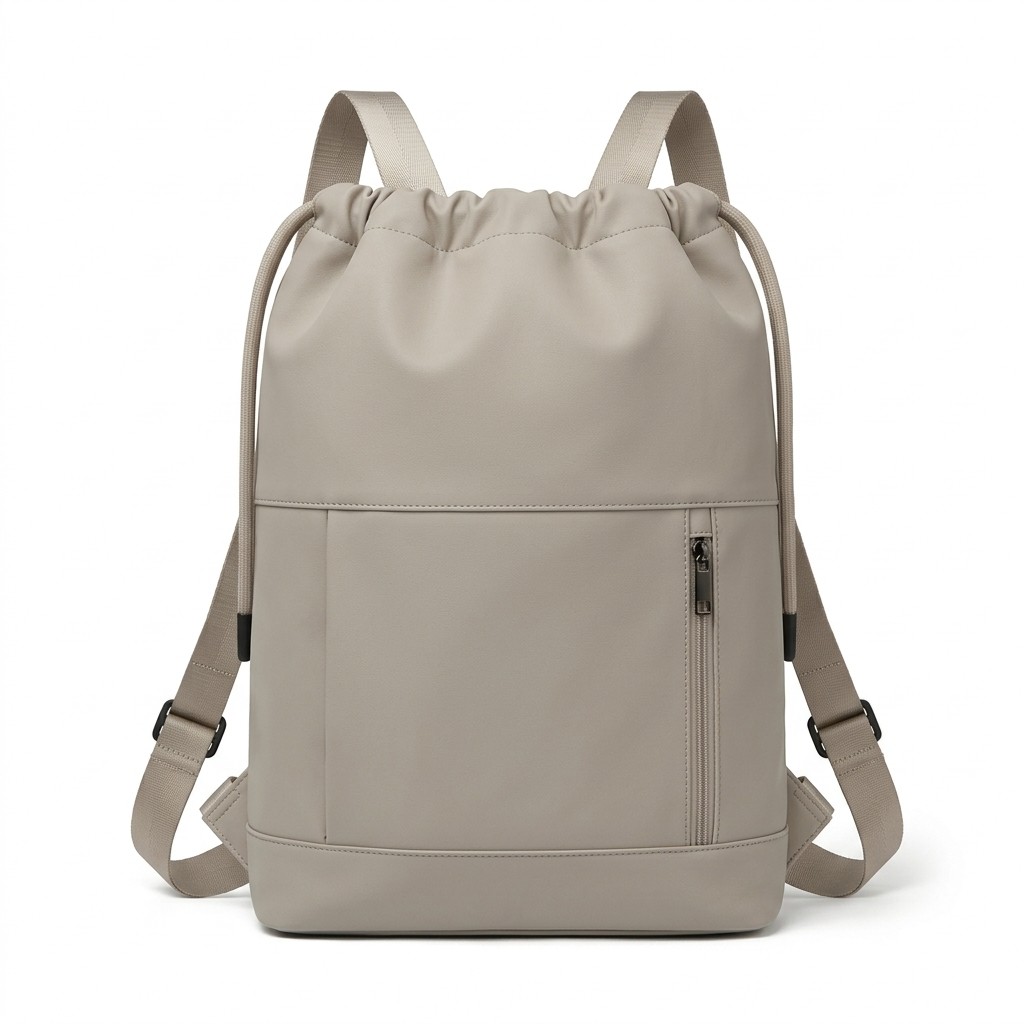 Drawstring Bag Waterproof Beige Urban Commute Unisex B2B
