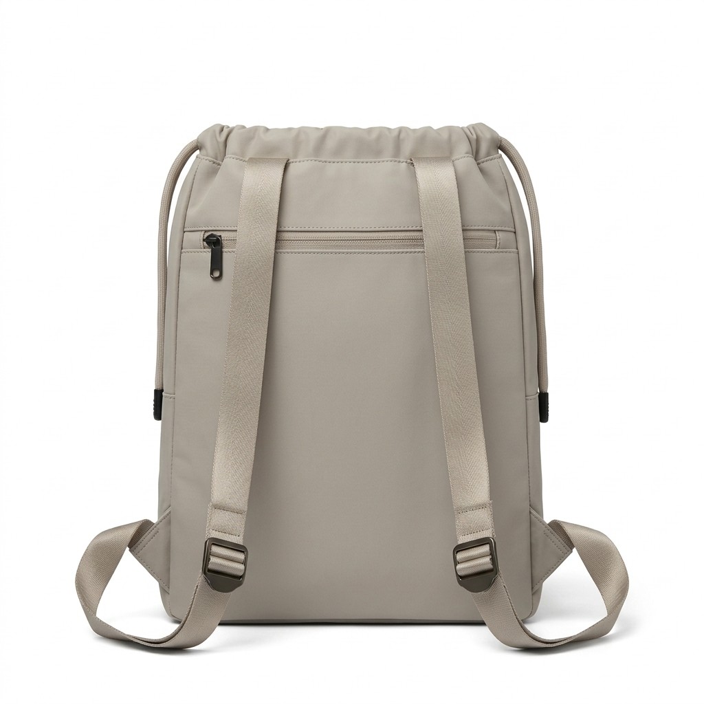 Drawstring Bag Waterproof Beige Urban Commute Unisex B2B