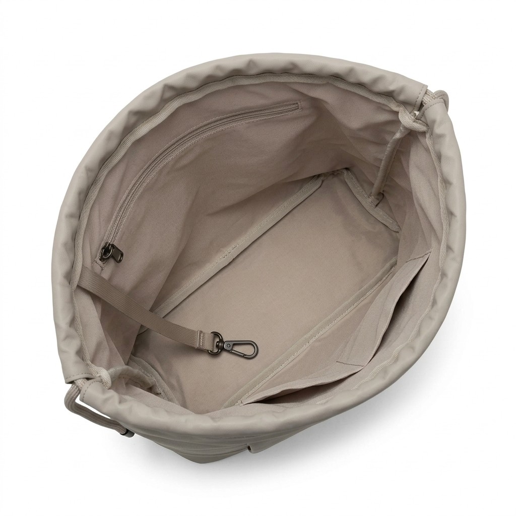 Drawstring Bag Waterproof Beige Urban Commute Unisex B2B