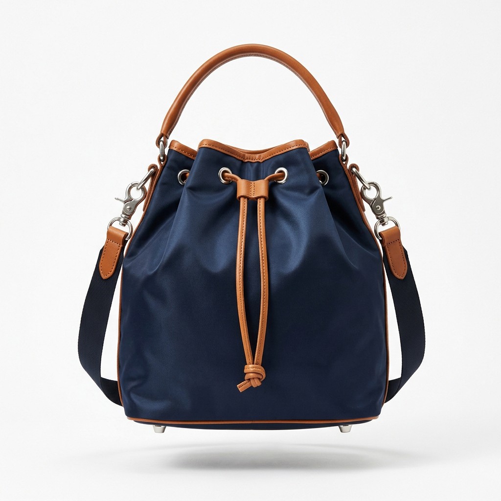 Drawstring Bag Nylon Leather Trim Daily Casual Women B2B