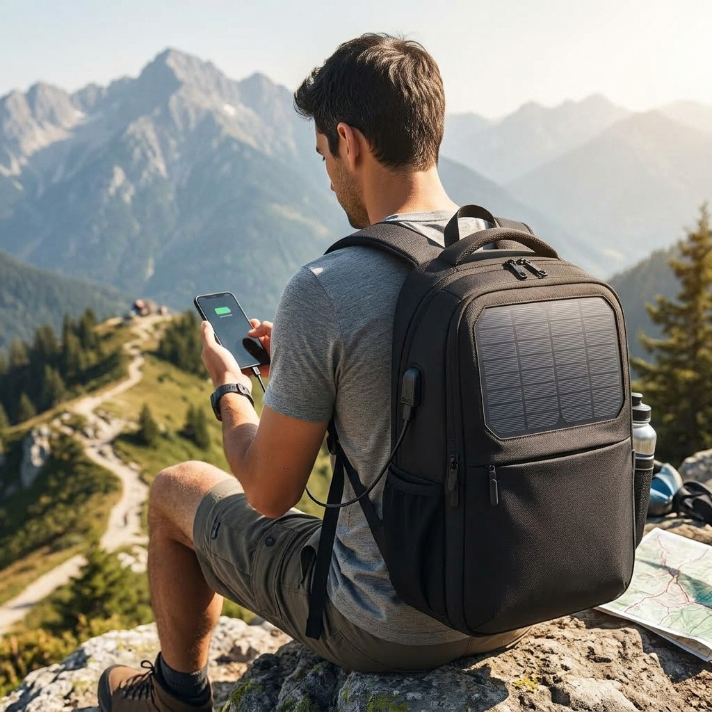 Solar Backpack Waterproof Oxford Fabric Outdoor and Business Unisex B2B