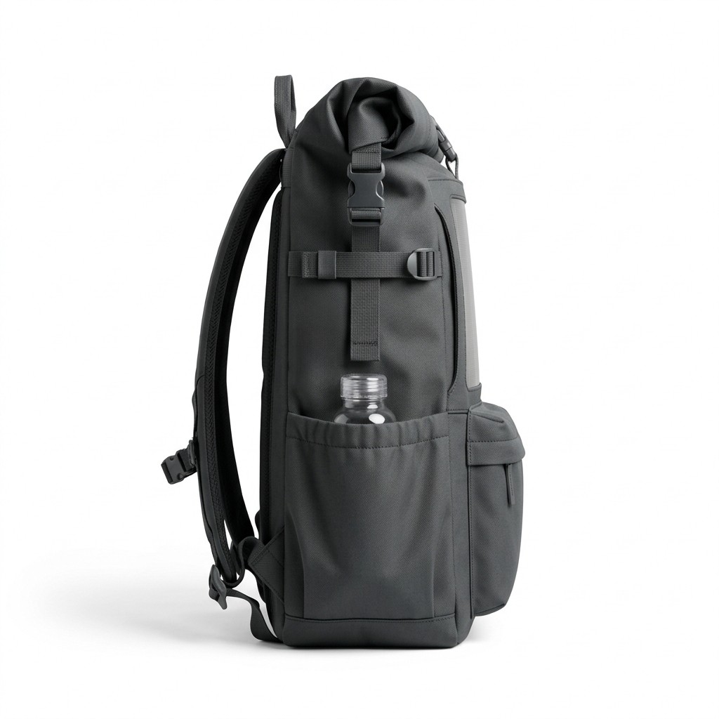 Solar Backpack Waterproof Oxford Fabric Roll Top Outdoor and Hiking Unisex B2B