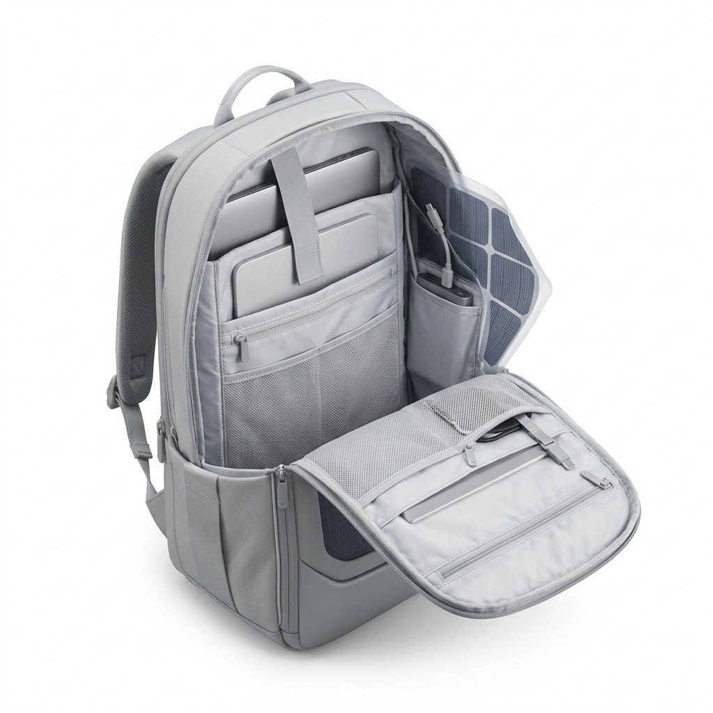 Solar Backpack Waterproof Oxford Fabric Tech and Outdoor Travel B2B