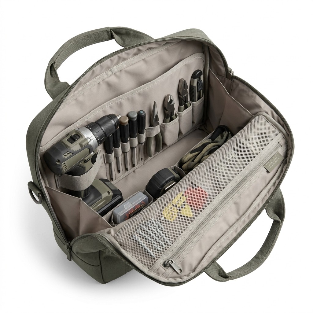 Tool Bag Heavy Duty Canvas and Leather Material Woodworking and Technicians B2B