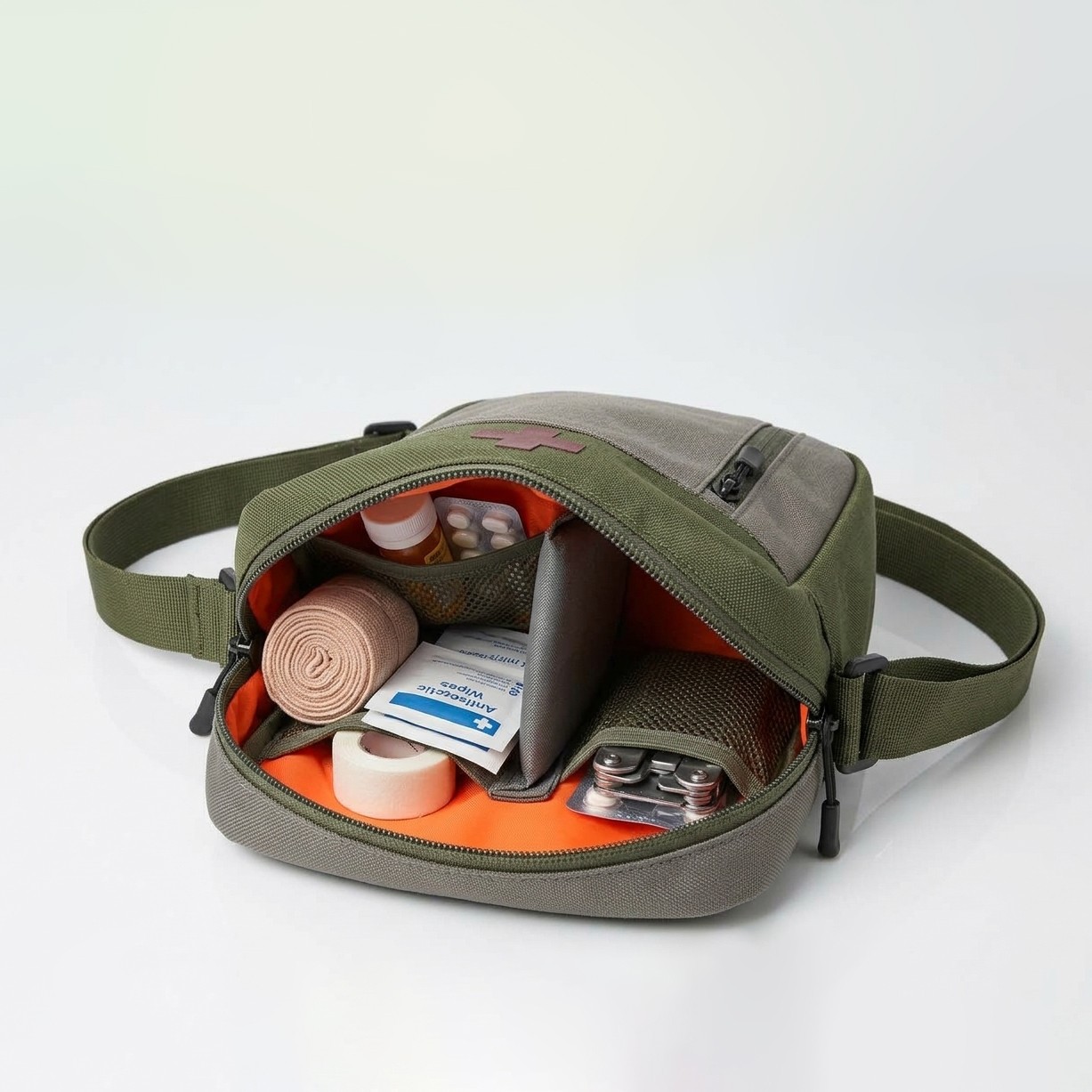 First Aid Kit Bag Waterproof Canvas Crossbody for Hiking and Outdoor B2B