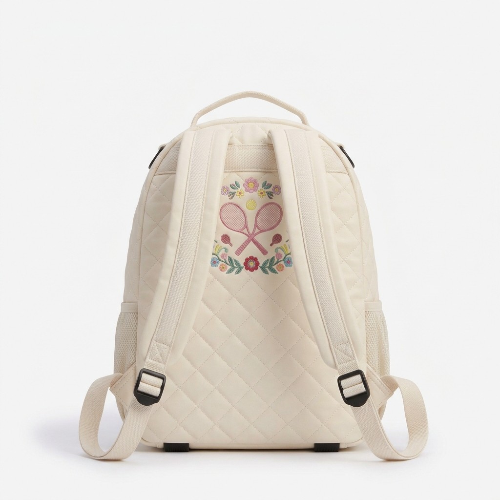 Tennis Bag Quilted PU Leather Neutral Tone For Women Athletes B2B
