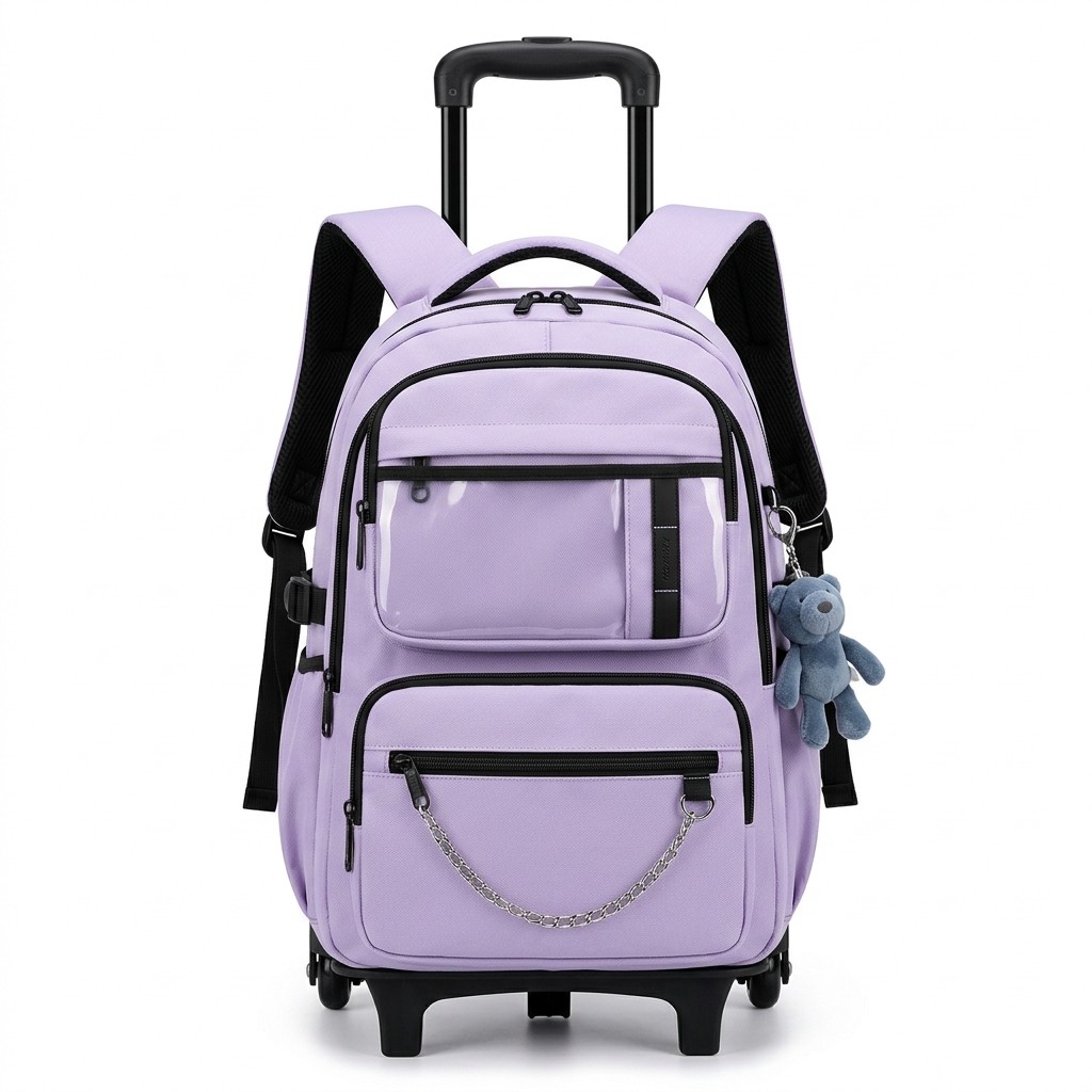 School Trolley Bag Waterproof Polyester For Students And Teens B2B