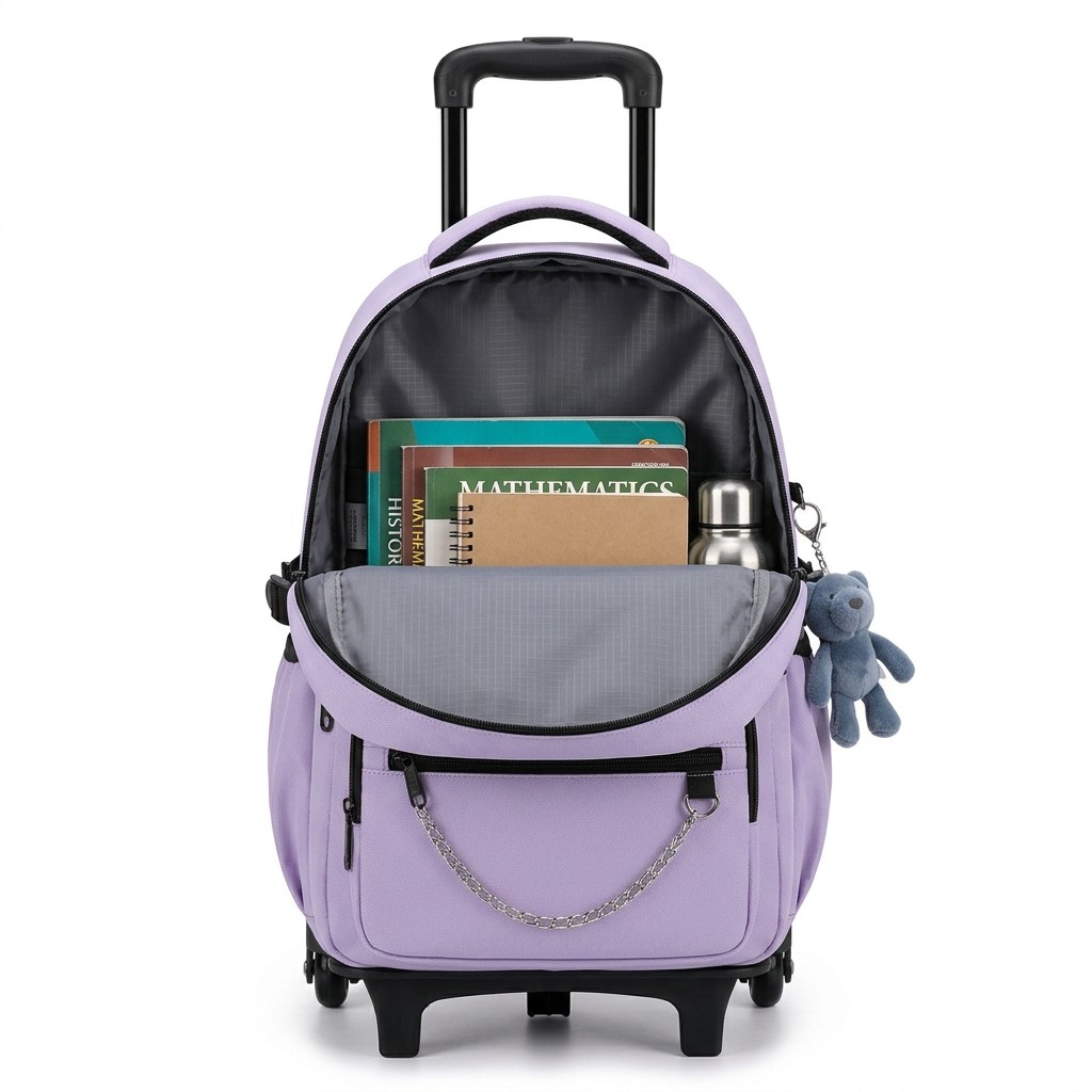 School Trolley Bag Waterproof Polyester For Students And Teens B2B