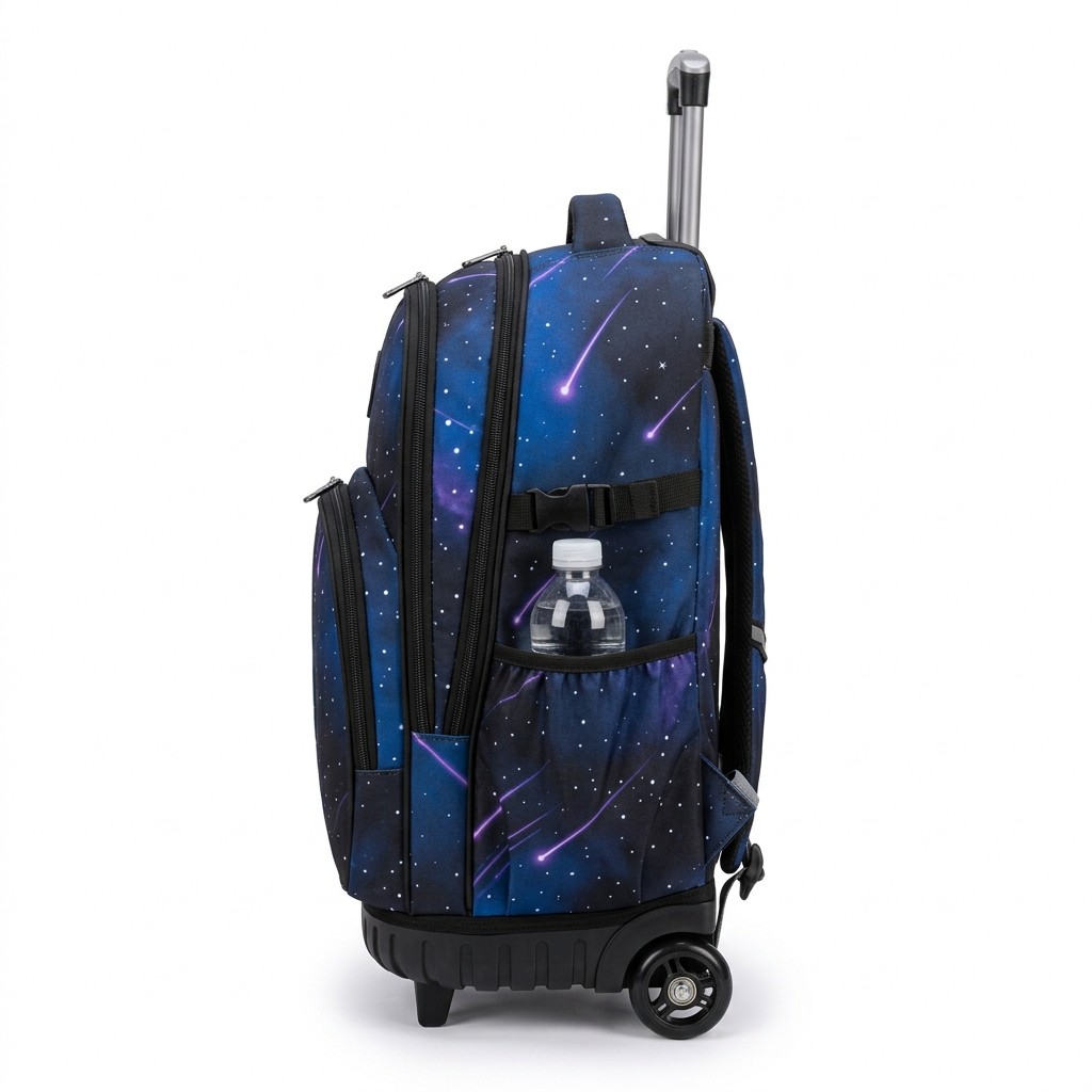 School Trolley Bag Starry Sky Polyester For Students Teens Laptop B2B