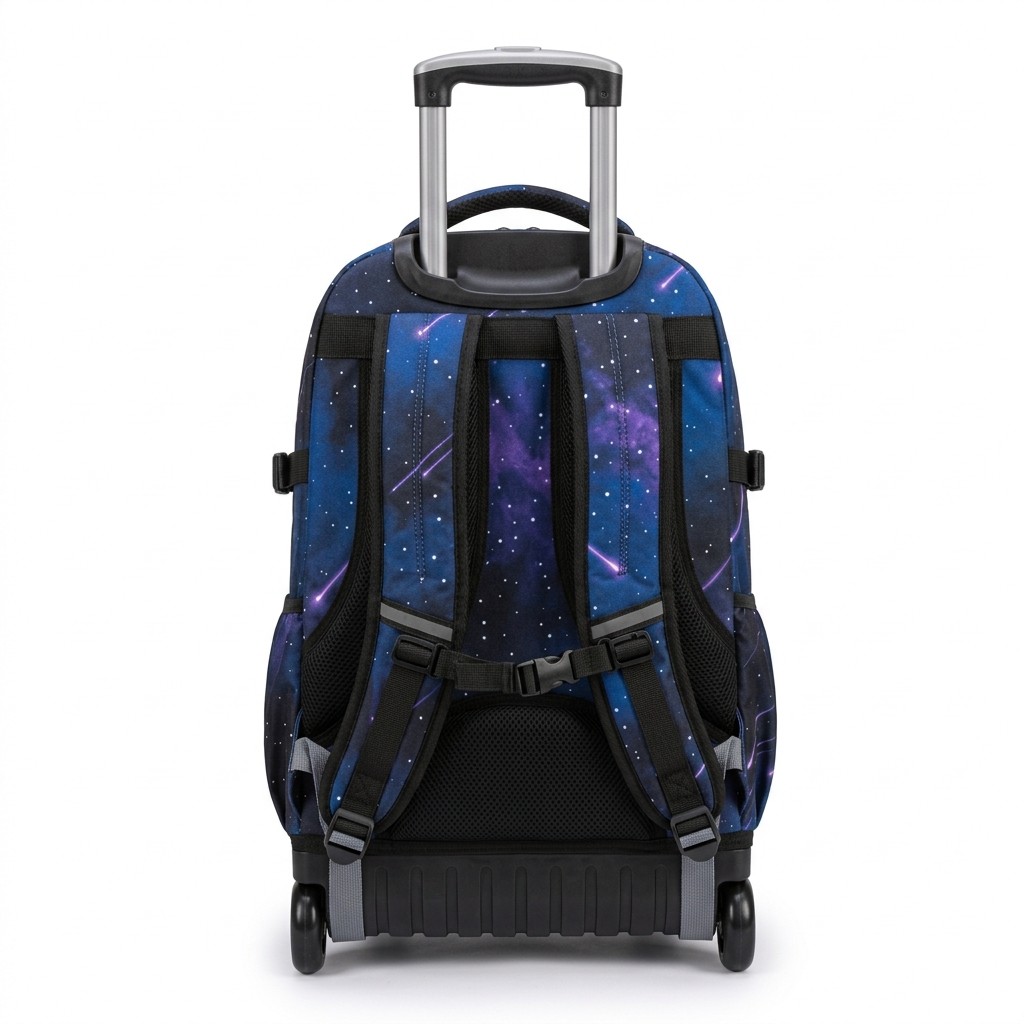 School Trolley Bag Starry Sky Polyester For Students Teens Laptop B2B