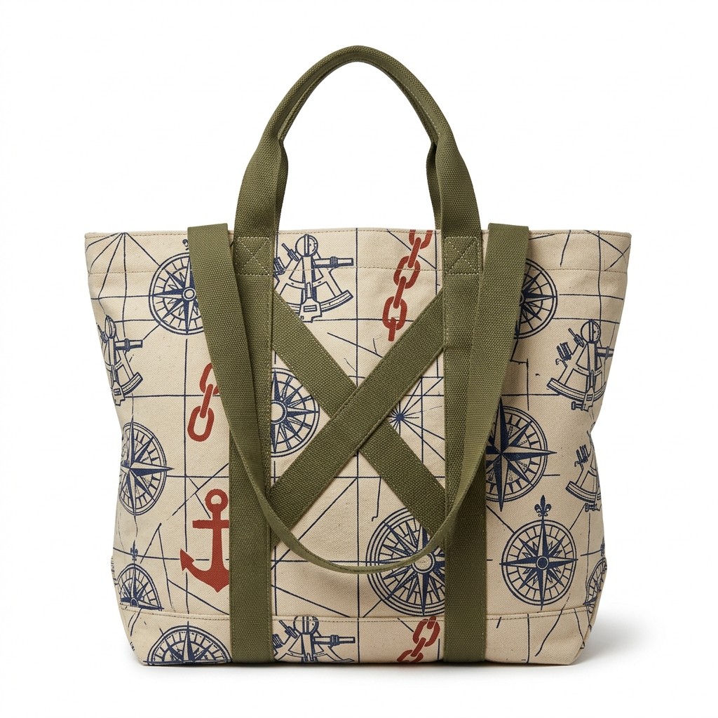 Canvas Tote Bag Nautical Printed Heavy Duty Canvas For Beach Women Travel B2B