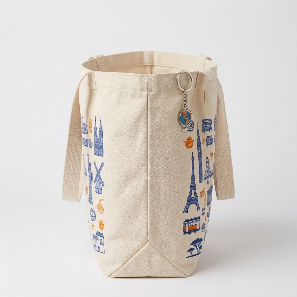 Canvas Tote Bag Landmark Printed Cotton For Travel Women Souvenir B2B