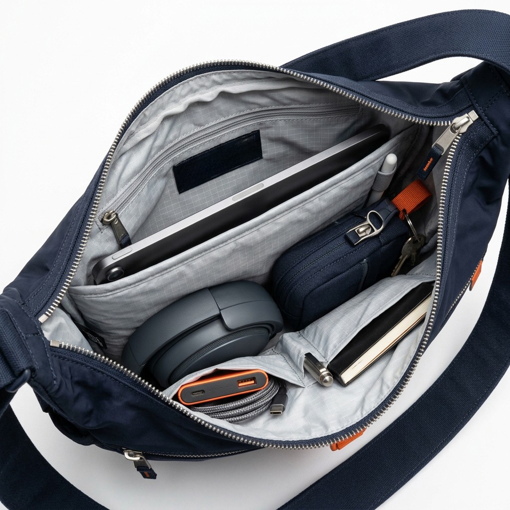 Canvas Messenger Bag Water Resistant Heavy Duty For Commute Men Women B2B