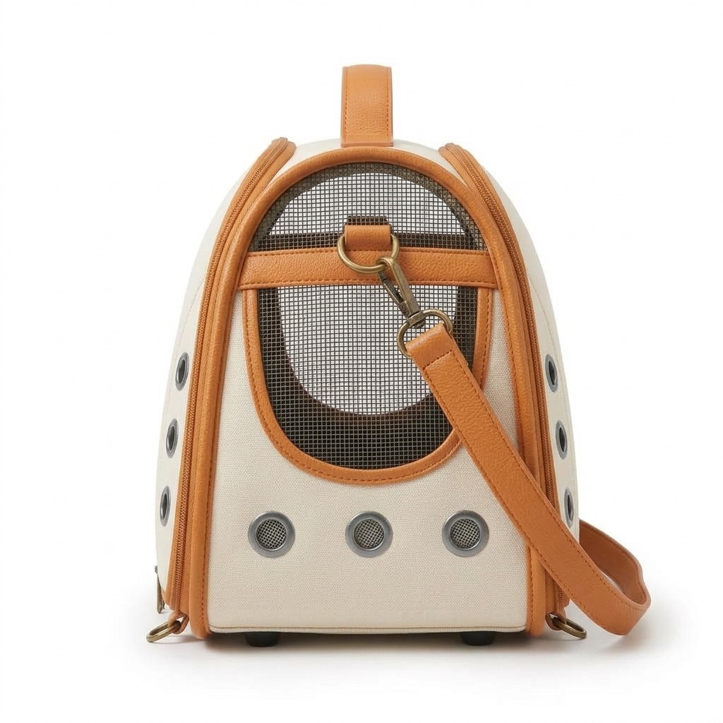 Pet Carrier Bag Leather Trim Canvas For Travel Small Dogs Cats B2B