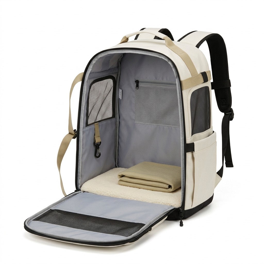 Pet Carrier Backpack Canvas Breathable For Travel Small Dogs Cats B2B