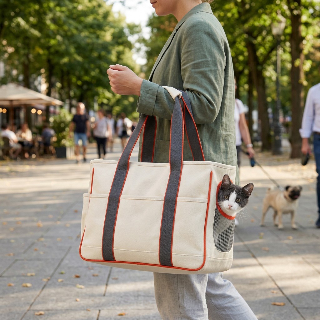 Pet Tote Bag Canvas Breathable For Travel Small Dogs Cats B2B