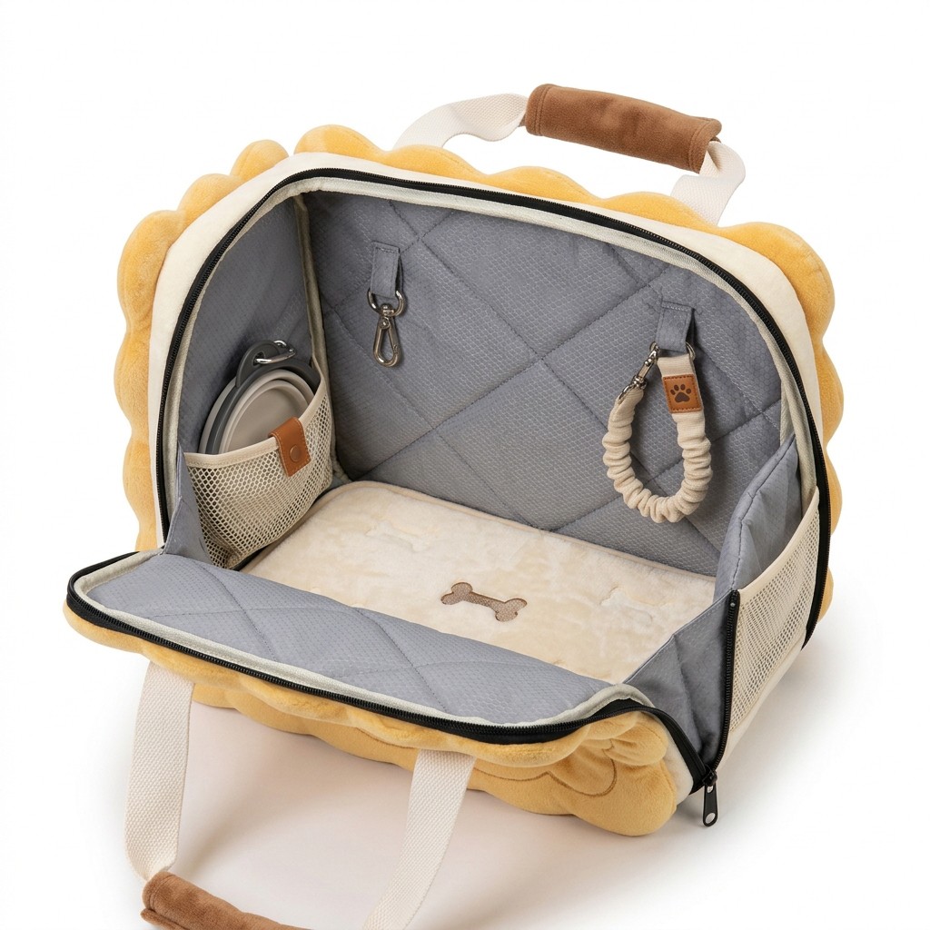 Pet Carrier Plush Biscuit Shape For Travel Small Dogs Cats B2B