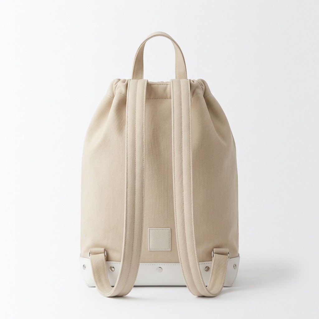 Fashion School Bag Drawstring Canvas Leather Trim For Students Teens B2B