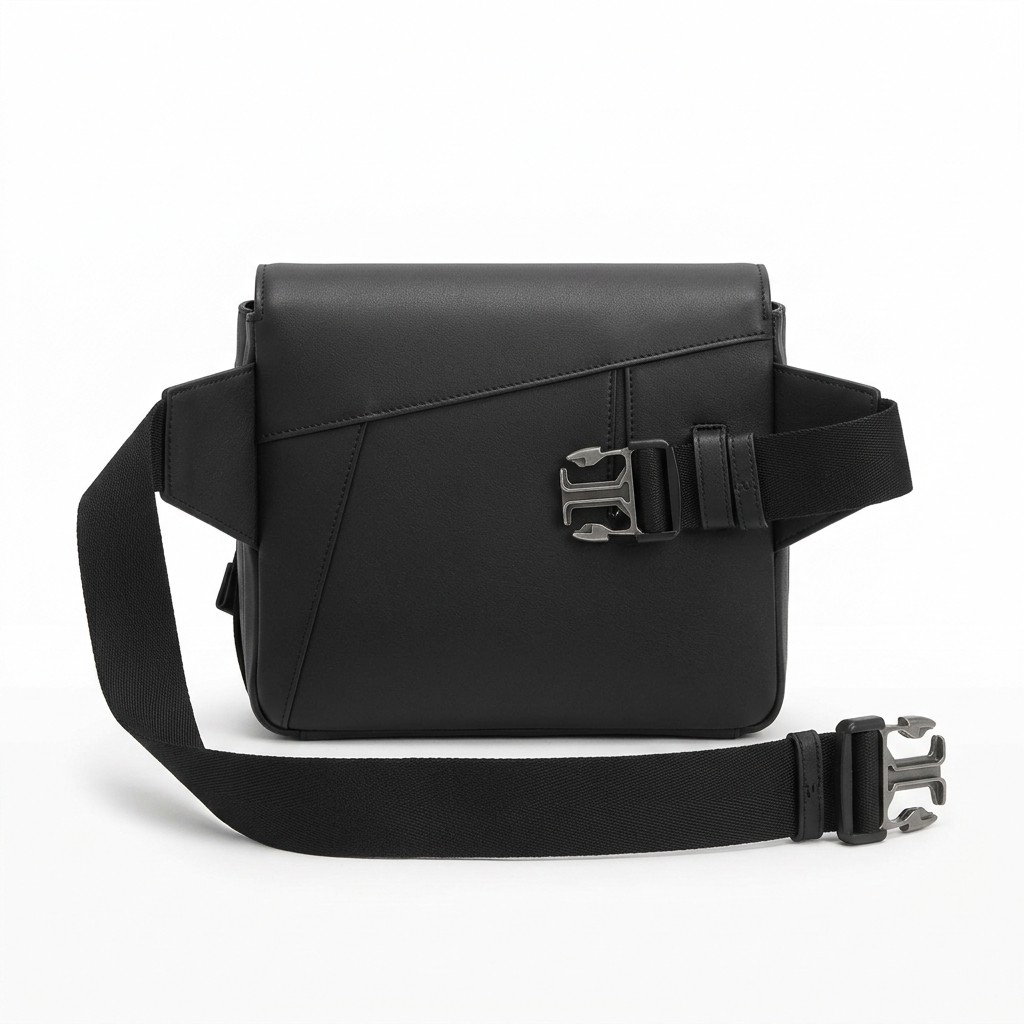 Fashion Waist Bag Leather Geometric For Men Casual B2B