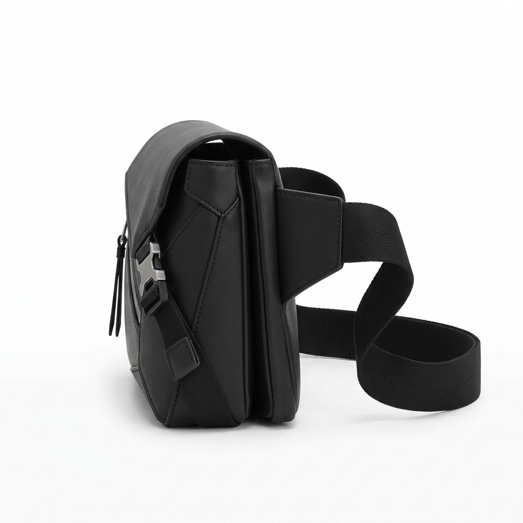 Fashion Waist Bag Leather Geometric For Men Casual B2B