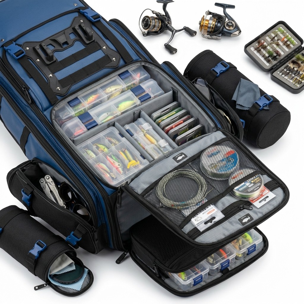 Fishing Bag Backpack Waterproof Leather For Anglers Outdoor B2B