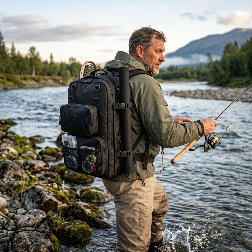 Fishing Bag Backpack Waterproof Tactical For Anglers Outdoor B2B