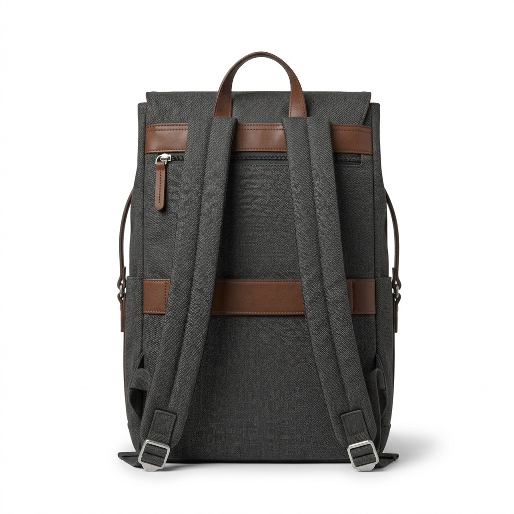 Business Backpack Canvas Leather For Men Commute B2B