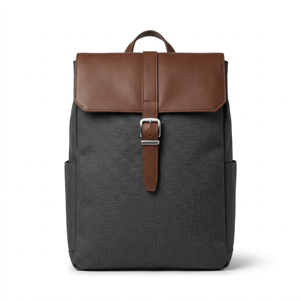 Business Backpack Canvas Leather For Men Commute B2B