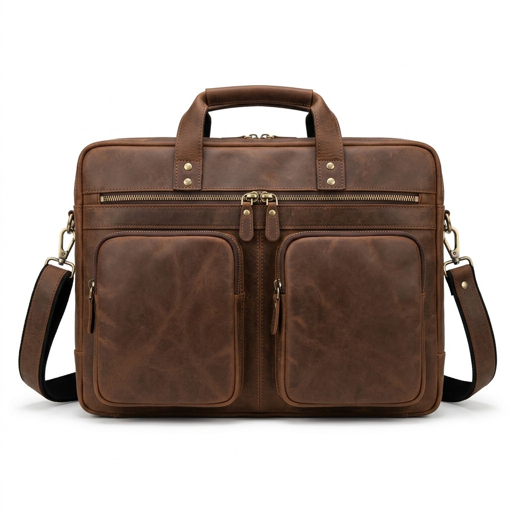 Briefcase Vintage Leather For Men Business B2B