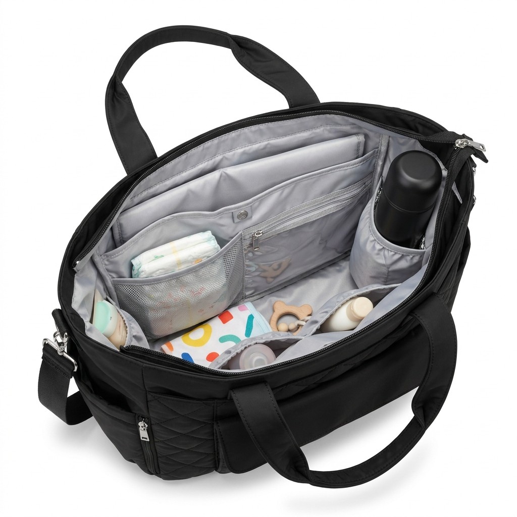 Diaper Bag Quilted Nylon For Baby Travel B2B