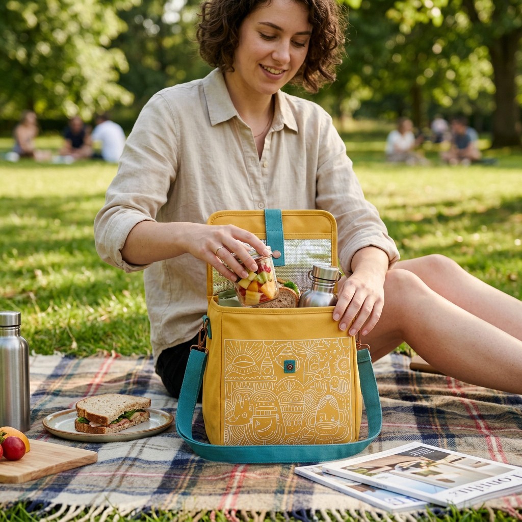 Lunch Bag Canvas Insulated For Picnic Office B2B