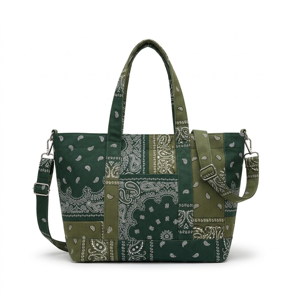 Shopping Bag Canvas Bandana Print For Daily Women B2B