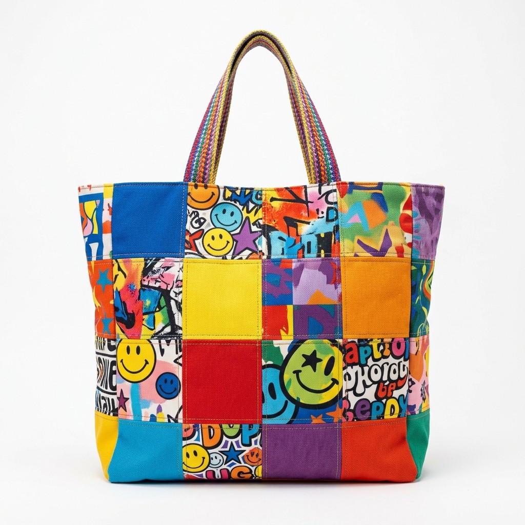 Shopping Bag Canvas Gra.ffiti Print For Daily Women B2B