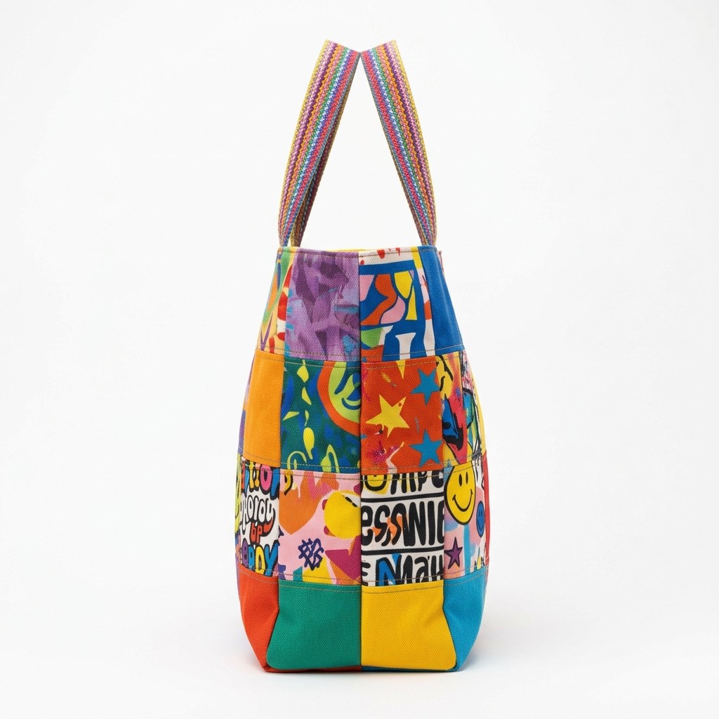 Shopping Bag Canvas Gra.ffiti Print For Daily Women B2B