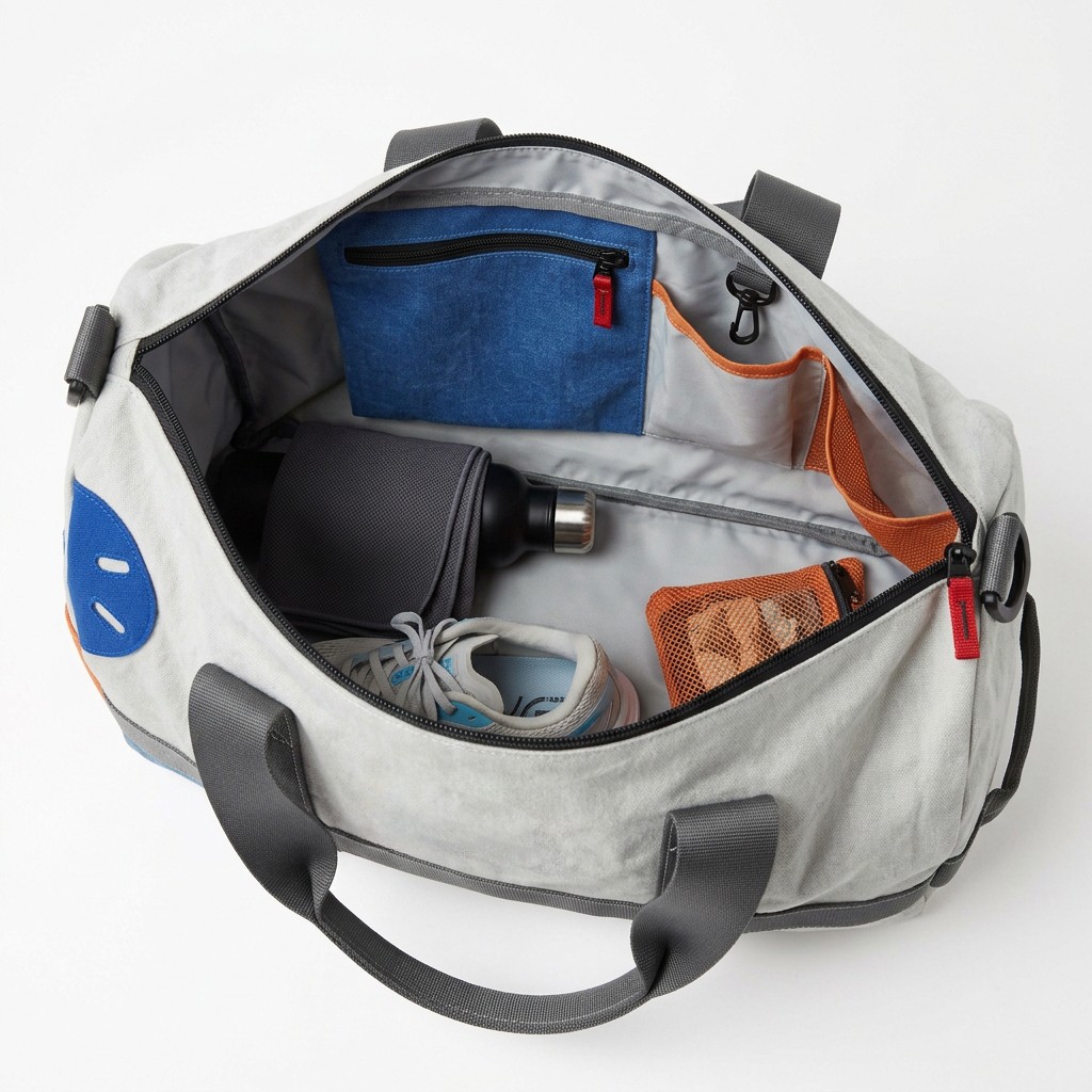 Gym Bag Canvas Patchwork For Sports Fitness B2B